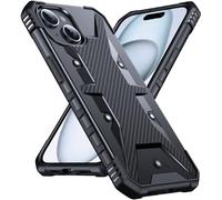 DASFOND Designed for iPhone 15 Case - [Military Grade Shockproof] Rugged Protective Case, Non-slip Anti-scratch with Airbag Bumper Phone Case for Phone 15 Cover, Sliver Black