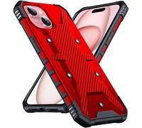 DASFOND Designed for iPhone 15 Case - [Military Grade Shockproof] Rugged Protective Case, Non-slip Anti-scratch with Airbag Bumper Phone Case for Phone 15 Cover, Sliver Red