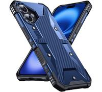 DASFOND Designed for iPhone 16 Case - [Military Grade Shockproof] Rugged Protective Case, Non-slip Anti-scratch with Airbag Bumper Phone Case for Phone 16 Cover, Sliver Blue