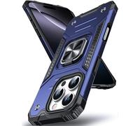 DASFOND Designed for iPhone 16 Pro Case, Military Grade Shockproof Protective Phone Case Cover with Enhanced Metal Ring Kickstand [Support Magnet Mount] for iPhone 16 Pro 6.3 inch, Blue