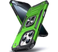DASFOND Designed for iPhone 16 Pro Case, Military Grade Shockproof Protective Phone Case Cover with Enhanced Metal Ring Kickstand [Support Magnet Mount] for iPhone 16 Pro 6.3 inch, Grass Green