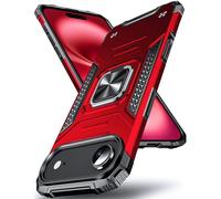 DASFOND Designed for iPhone 17 Air Case with Stand, Enhanced 360° Rotatable Metal Ring Kickstand Military Grade Impact Resistant Shockproof Protective Phone Case Cover for iPhone 17 Air 6.6'', Red