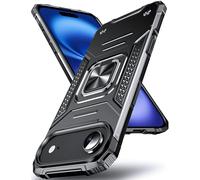 DASFOND Designed for iPhone 17 Air Case with Stand, Enhanced 360° Rotatable Metal Ring Kickstand Military Grade Impact Resistant Shockproof Protective Phone Case Cover for iPhone 17 Air 6.6'', Black