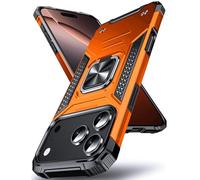 DASFOND Designed for iPhone 17 Pro Max Case with Stand, Enhanced 360° Rotatable Metal Ring Kickstand MIL Grade Impact Resistant Shockproof Protective Phone Case Cover for iPhone 17 Pro Max, Orange