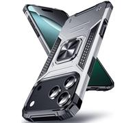 DASFOND Designed for iPhone 17 Pro Max Case with Stand, Enhanced 360° Rotatable Metal Ring Kickstand MIL Grade Impact Resistant Shockproof Protective Phone Case Cover for iPhone 17 Pro Max, Silver