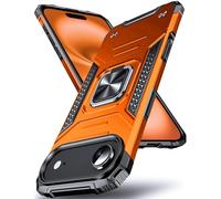 DASFOND Designed for iPhone Air Case, Military Grade Shockproof Protective Phone Case Cover with Enhanced Metal Ring Kickstand [Support Magnet Mount] for iPhone 17 Air 6.5 inch, Orange