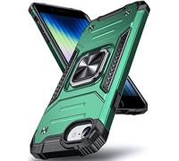 DASFOND Designed for iPhone SE 2022/SE 2020 Case iPhone 8/7/6/6s, Military Grade Shockproof Protective Phone Case Cover with Enhanced Metal Ring Kickstand [Support Magnet Mount], Dark Green