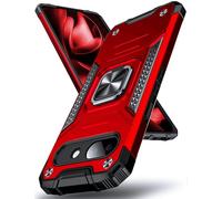 DASFOND Designed for Pixel 10A Case with Stand, Enhanced 360° Rotatable Metal Ring Kickstand Military Grade Impact Resistant Shockproof Protective Phone Case Cover for Google Pixel 10A, Red