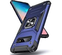 DASFOND Galaxy S10 Plus Case, Military Grade Shockproof Protective Phone Case Cover with Enhanced Metal Ring Kickstand [Support Magnet Mount] Compatible with Samsung Galaxy S10+ Plus, Blue