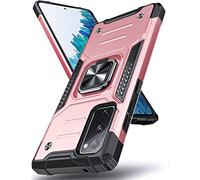 DASFOND Galaxy S20 FE 4G/5G Case, Military Grade Shockproof Protective Phone Case Cover with Enhanced Metal Ring Kickstand [Support Magnet Mount] Compatible with Samsung Galaxy S20 FE, Rose Gold