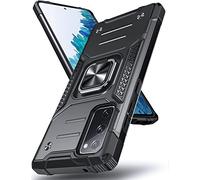 DASFOND Galaxy S20 FE 4G/5G Case, Military Grade Shockproof Protective Phone Case Cover with Enhanced Metal Ring Kickstand [Support Magnet Mount] Compatible with Samsung Galaxy S20 FE, Black