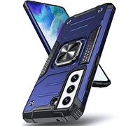 DASFOND Galaxy S21 FE 5G Case, Military Grade Shockproof Protective Phone Case Cover with Enhanced Metal Ring Kickstand [Support Magnet Mount] Compatible with Samsung Galaxy S21 FE, Blue