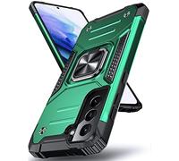 DASFOND Galaxy S21 Plus 5G Case, Military Grade Shockproof Protective Phone Case Cover with Enhanced Metal Ring Kickstand [Support Magnet Mount], Dark Green