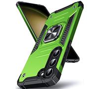DASFOND Galaxy S23 5G Case, Military Grade Shockproof Protective Phone Case Cover with Enhanced Metal Ring Kickstand [Support Magnet Mount] Compatible with Samsung Galaxy S23, Grass Green
