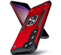 DASFOND Galaxy S23 5G Case, Military Grade Shockproof Protective Phone Case Cover with Enhanced Metal Ring Kickstand [Support Magnet Mount] Compatible with Samsung Galaxy S23, Red