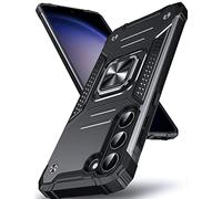 DASFOND Galaxy S23 5G Case, Military Grade Shockproof Protective Phone Case Cover with Enhanced Metal Ring Kickstand [Support Magnet Mount] Compatible with Samsung Galaxy S23, Black