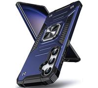 DASFOND Galaxy S23 FE Case, Military Grade Shockproof Protective Phone Case Cover with Enhanced Metal Ring Kickstand [Support Magnet Mount] Compatible with Samsung Galaxy S23 FE, Blue
