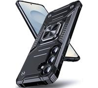 DASFOND Galaxy S25 FE Case with Stand, Enhanced 360° Rotatable Metal Ring Kickstand Military Grade Impact Resistant Shockproof Protective Phone Case Cover for Samsung Galaxy S25 FE, Black