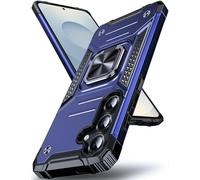 DASFOND Galaxy S25 FE Case with Stand, Enhanced 360° Rotatable Metal Ring Kickstand Military Grade Impact Resistant Shockproof Protective Phone Case Cover for Samsung Galaxy S25 FE, Blue