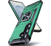 DASFOND Galaxy S25 FE Case with Stand, Enhanced 360° Rotatable Metal Ring Kickstand Military Grade Impact Resistant Shockproof Protective Phone Case Cover for Samsung Galaxy S25 FE, Dark Green