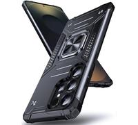 DASFOND Galaxy S25 Ultra Case, Military Grade Shockproof Protective Phone Case Cover with Enhanced Metal Ring Kickstand [Support Magnet Mount] Compatible with Samsung Galaxy S25 Ultra, Black