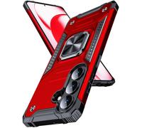 DASFOND Galaxy S26 FE Case, Military Grade Shockproof Protective Phone Case Cover with Enhanced Metal Ring Kickstand [Support Magnet Mount] Compatible with Samsung Galaxy S26 FE, Red