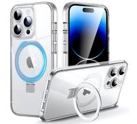 DASFOND Mag-Stand Designed for iPhone 14 Pro Case, 2023 Upgraded [All-in-1] [Compatible with MagSafe] Invisible Ring Kickstand Transparent Phone Case Cover for iPhone 14 Pro 6.1 inch, Clear