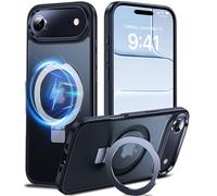DASFOND Mag-Stand Designed for iPhone 17 Air Case, 20W Safe & Fast Charging, All-in-1 Invisible Ring Kickstand Military Shockproof Translucent Matte Slim Magnetic Case Cover for iPhone 17 Air, Black