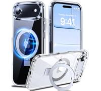 DASFOND Mag-Stand Designed for iPhone 17 Air Clear Case, [Compatible with MagSafe] All-in-1 Invisible Ring Kickstand Military Grade Shockproof Transparent Magnetic Case Cover for iPhone 17 Air, Clear