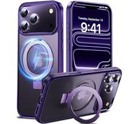 DASFOND Mag-Stand Designed for iPhone 17 Pro Case, [Compatible with MagSafe] All-in-1 Invisible Ring Kickstand Shockproof Translucent Matte Slim Magnetic Case Cover for iPhone 17 Pro, Purple