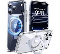 DASFOND Mag-Stand Designed for iPhone 17 Pro Clear Case, [Compatible with MagSafe] All-in-1 Invisible Ring Kickstand Military Grade Shockproof Transparent Magnetic Case Cover for iPhone 17 Pro, Clear