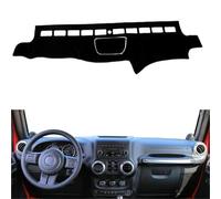 Dash Board Sunshade Carpet For Jeep For Wrangler JK 2007 2008-2017 Car Inner Dashboard Cover Center Console Protector Carpet Dashmat Sun Shade Absorb Sunlight(Red LHD)