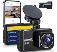 Dash Cam, 4K Ultra HD Front Camera + 2K Rear Cameras, 5G WiFi, Faster Download Speeds App, Compatible with iOS Android, WDR Night Vision, Car Camera with