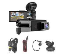 Dash Cam | Car On-Dash Mounted Cameras - 1080P Video Recorder with 3 Channel Lens Auto Monitor Smart Accessories for Driver Trip Dashboard Vehicle Driving Ride Truck