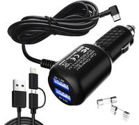 Dash Cam Charger 2023 Upgraded USB-C Car Charger with Dual USB Port Compatible with, Rexing, Byakov, AKASO, Crosstour, Trekpow, Pruveeo, OldShark, Garmin and Most Other Dash Cam (11.5ft)