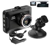 Dash Cam Front - 1080p FHD Vehicle Recorder with Suction Mount, Loop Recording Driving Camera | Night Vision Automobile Windshield Cam, Car DVR with 32GB SD Memory Card for Road Safety Monitoring