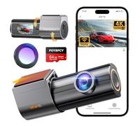Dash Cam Front 4K Built-in 5GHz WiFi with CPL, Car Camera Dash Cam with UHD 2160P, App Control, Night Vision, Loop Recording, G-Sensor, 1.47" IPS Dashcam Includes 64GB SD Card, Supports 256GB Max