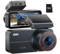 Dash Cam Front and Rear, 2.5K /1080P QHD Dual Dash Camera for Cars, Super Night Vision Dashcam, Loop Recording, 3.39” IPS, 64GB Card Included, 160° Wide Angle, Parking Mode - Matte Black Pro