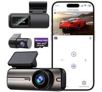 Dash Cam Front and Rear 4K+1080P, 5GHz WiFi, Dual Dashcam with 64GB Card, App Control, G-Sensor Emergency Recording, Loop Recording, 24H Parking Mode Supports, Dash Camera for Cars