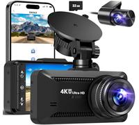 Dash Cam Front and Rear 4K/1080P, Dash Camera for Cars Build in WiFi, Full HD Dash Cam with APP Control, 3.94'' IPS Screen Dash Camera with 32GB SD Card, G-Sensor, 24Hr Parking Mote, Loop Recording