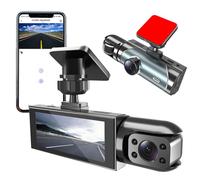 Dash Cam Front and Rear 4K+1080P, DashCam for Cars, 3inch screen, 170°Wide Angle, Full HD Dash Camera with Looping Recording,Night Sights, Car Camera Lane Departure Alerts, Facials Recognition