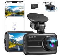 Dash Cam Front and Rear, 4K+2K Ultra HD Dash Cam Included 64GB SD Card Built-in WiFi,170°Wide Angle,Super Night Vision Dashcam, 24H Parking Mode, G-Sensor, Loop Recording Car Camera