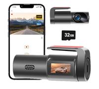 Dash Cam Front with 32G SD Card,1080P WiFi Car Camera Dash,1" Mini Screen, Night Vision,170° Wide Angle, WDR, G-Sensor, Parking Monitor, Loop Recording, App Control, Dash Camera Front for Cars,Taxi