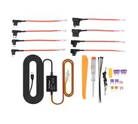 Dash Cam Hardwire Kit 12V 28V to 5V Mini USB Power Adapter for Mirror Cam GPS Navigator and Detector, 24 Hour Surveillance Power Cable with Overheating Protection and Tidy Wiring (MICRO)