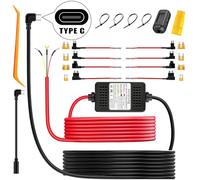 Dash Cam Hardwire Kit, ACC Hardwire Kit for Dash Camera Type C 3-Lead Hard Wire Kit 12V-24V to 5V USB-C Hard Wire Kit w/Low Voltage Protection 13ft Charger Power Cord for GPS Radar Detectors and More