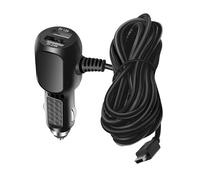 Dash Cam Power Lead 12V to 5V Mini USB Car Charger Adapter with 2 USB Ports, 3.5M DC 3.5A Power Supply Cable with Straight Connector for Dash Cameras, Sat Navs, GPS Navigation, DVR