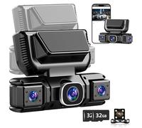 Dash Cam Video Recorder 360° Car DVR 4 Channels 1080P FHD Multi Camera System Wireless with 32GB Card App Control Parking Monitoring Loop Recording