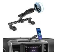 Dash Phone Charger Mount Compatible with 2019+ RAM Truck 1500/2500/3500 & TRX Accessories (NOT fit RAM Classic vehicle), Wireless Charging Phone Holder Widely Adjustable for iPhone 12-17 Series