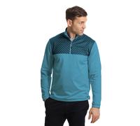 Dash Print Thermal Stretch Golf Top Layer Island Green Blue XL