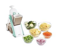 DASH Safe Slice® Mandoline Slicer, Julienne + Dicer for Vegetables, Meal Prep & More with 30+ Presets & Thickness Adjuster - Aqua